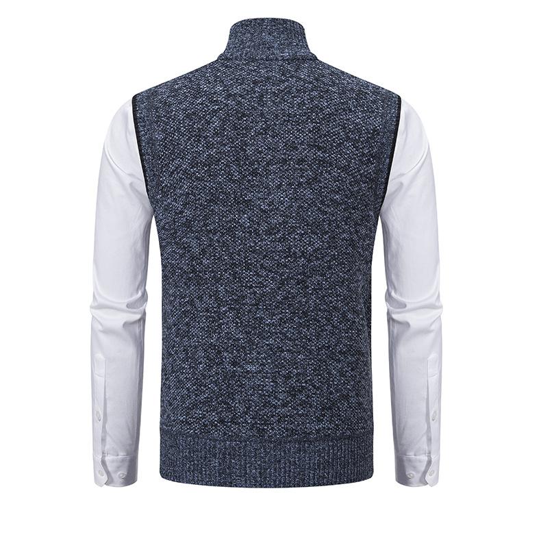 Men's Gilet for Autumn – Zip Knit Mock Neck Sweater Vest with Zipped Side Pockets - We are MFEO