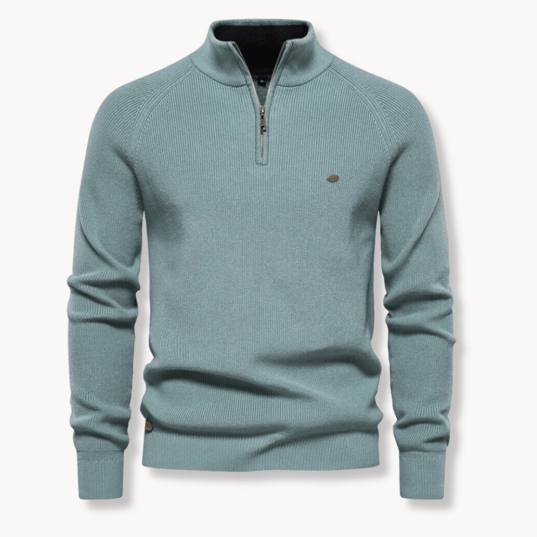 Men's Half - Zip Jumper – Slim Fit Knitted Knitwear with Stand Collar for Casual Wear - We are MFEO