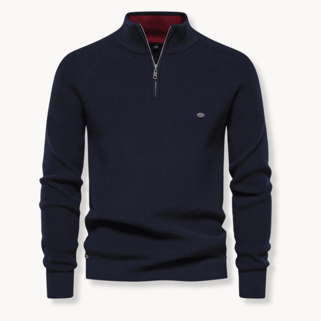 Men's Half - Zip Jumper – Slim Fit Knitted Knitwear with Stand Collar for Casual Wear - We are MFEO