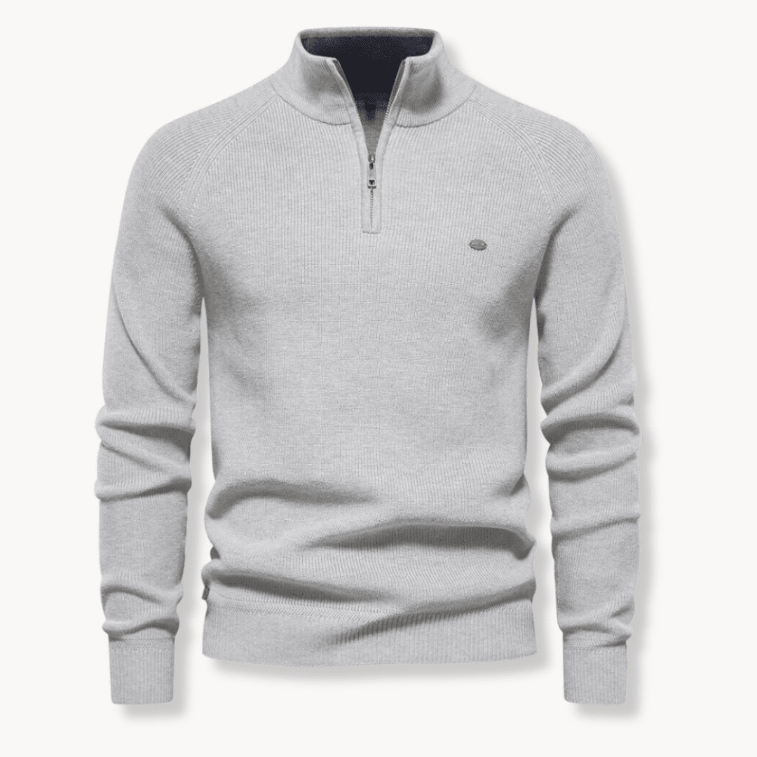 Men's Half - Zip Jumper – Slim Fit Knitted Knitwear with Stand Collar for Casual Wear - We are MFEO