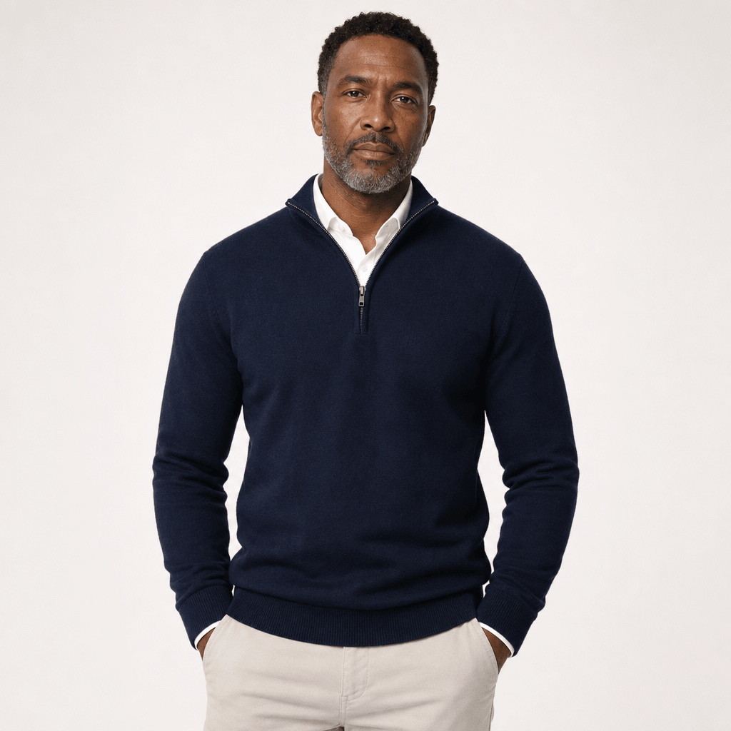 Men's Half Zip Sweater – Warm High Neck Design for Comfortable Winter Layering - We are MFEO