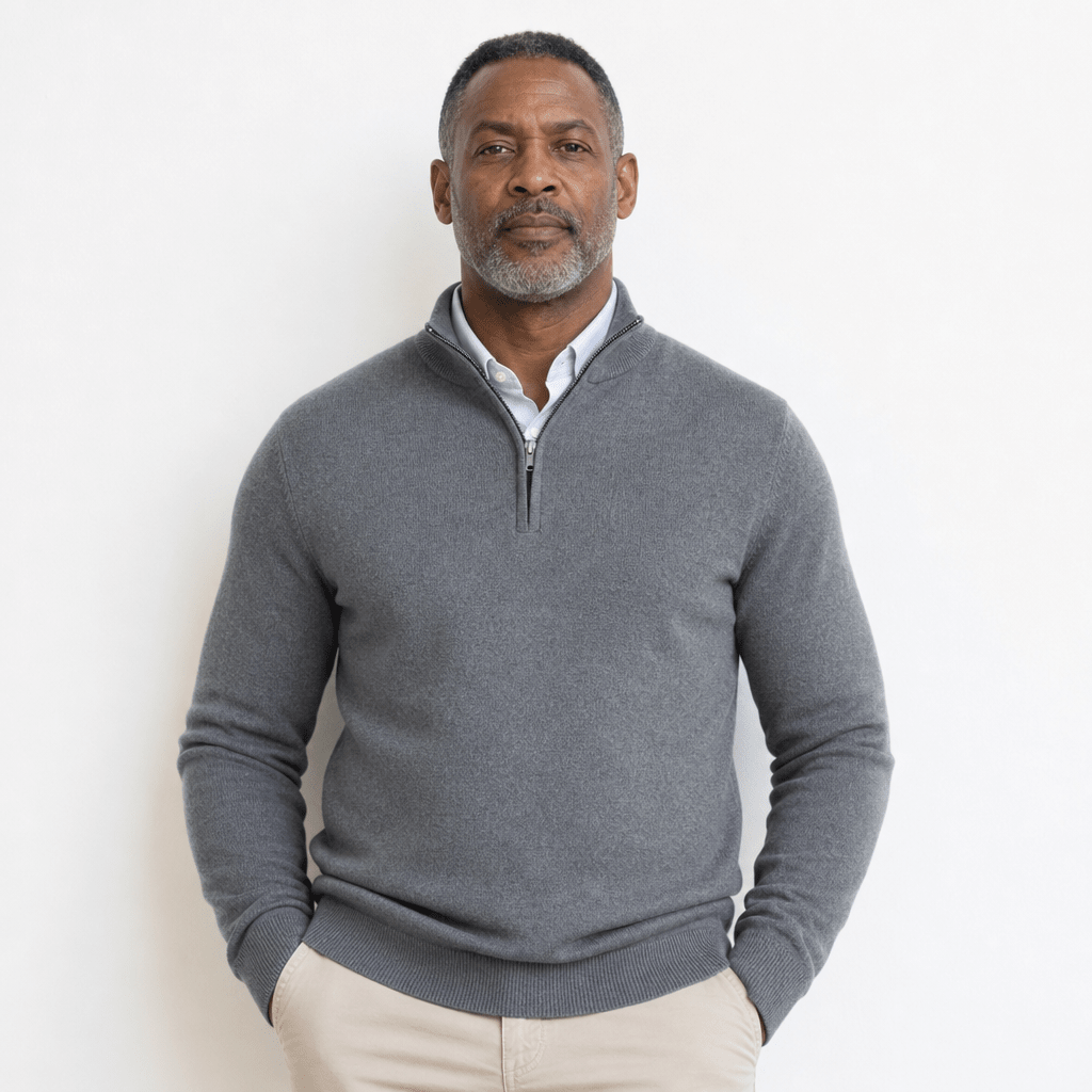 Men's Half Zip Sweater – Warm High Neck Design for Comfortable Winter Layering - We are MFEO