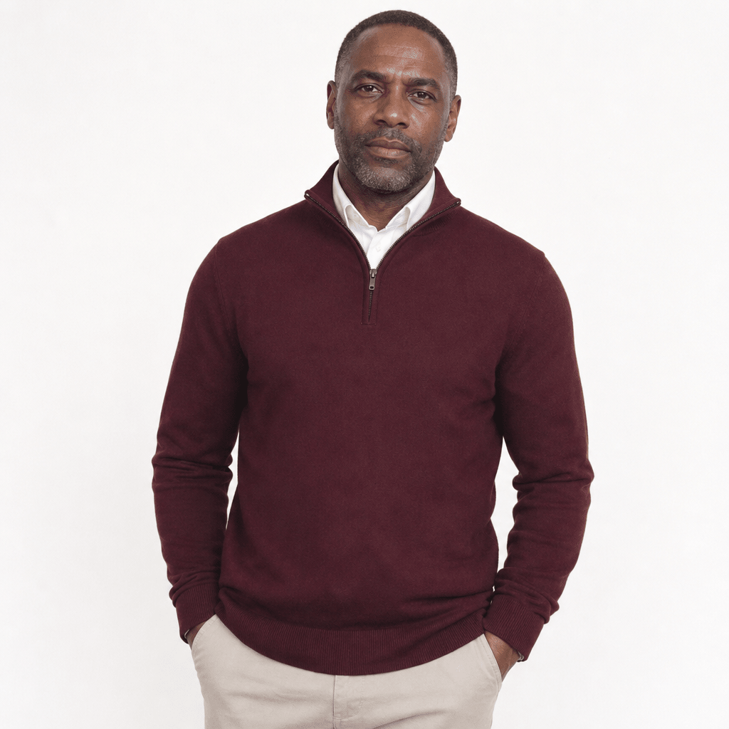 Men's Half Zip Sweater – Warm High Neck Design for Comfortable Winter Layering - We are MFEO