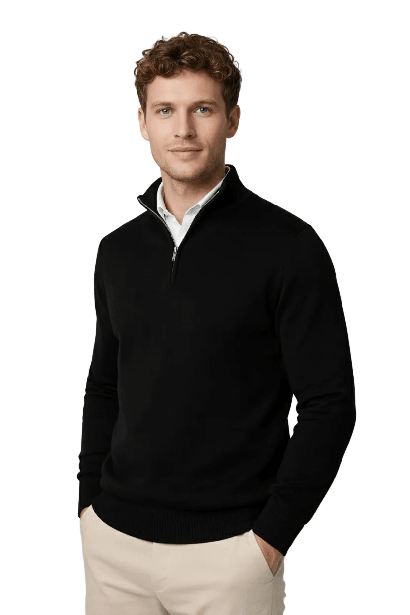 Men's Half Zip Sweater – Warm High Neck Design for Comfortable Winter Layering - We are MFEO