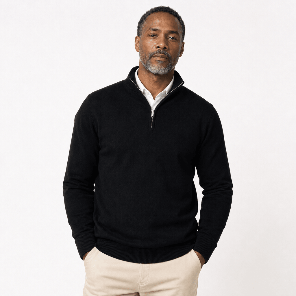 Men's Half Zip Sweater – Warm High Neck Design for Comfortable Winter Layering - We are MFEO