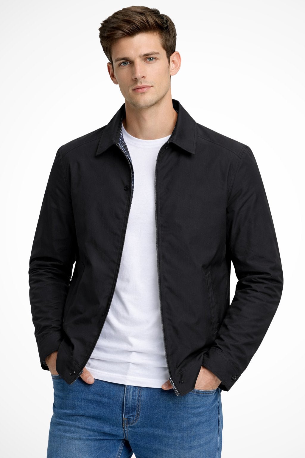 Men's Harrington Jacket with Zip Front – Classic Smart-Casual Style for Layering - We are MFEO