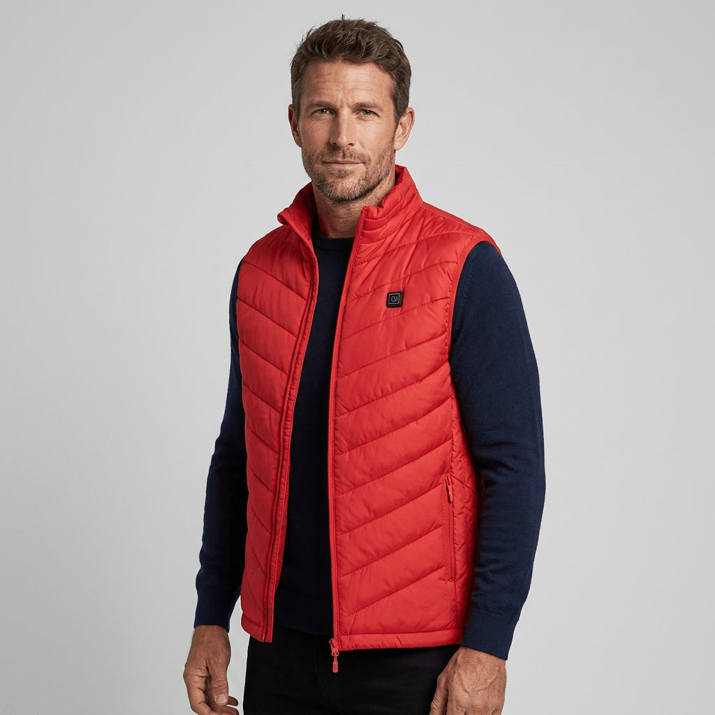 Men's Heated Puffer Vest with Stand Collar – Quilted Insulated Layer - We are MFEO