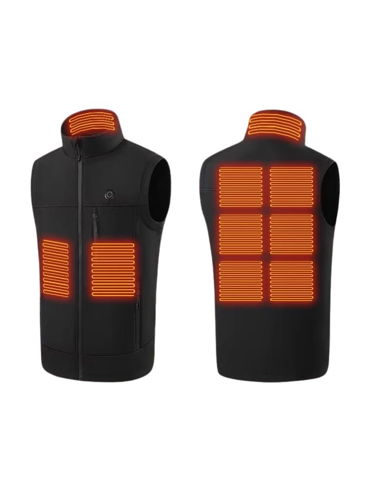 Men's Heated Vest - Adjustable Heat Settings, Zip Front, Stand Collar for Cold Weather - We are MFEO