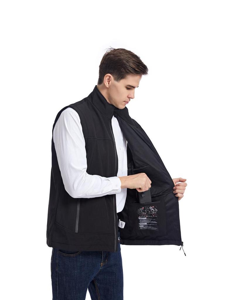 Men's Heated Vest - Adjustable Heat Settings, Zip Front, Stand Collar for Cold Weather - We are MFEO