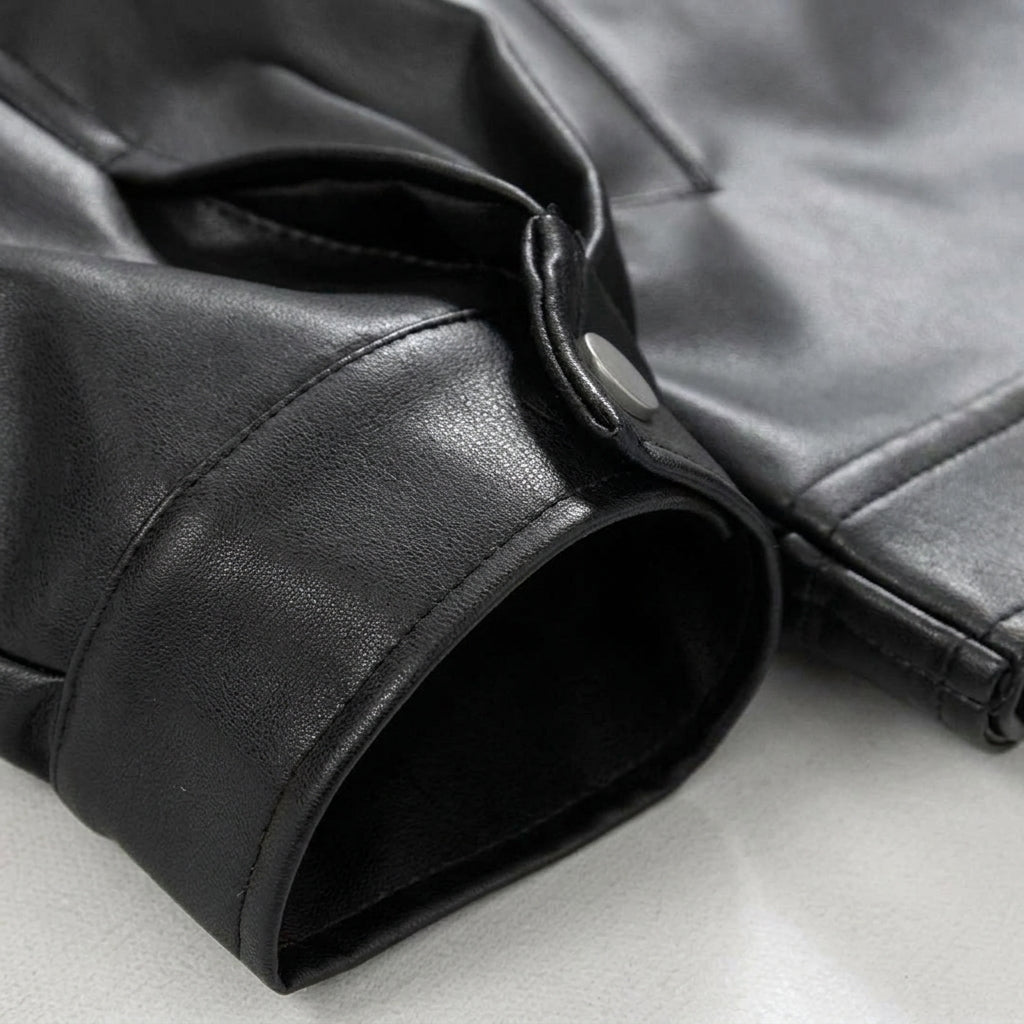 Men's Leather Bomber Jacket – Oversized Fit for Casual Streetwear Style - We are MFEO