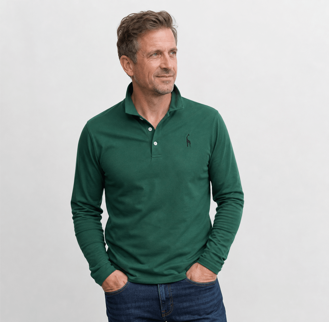 Men's Long Sleeve Polo Shirt – Structured Collar with Button Placket, Soft Cotton Blend - We are MFEO