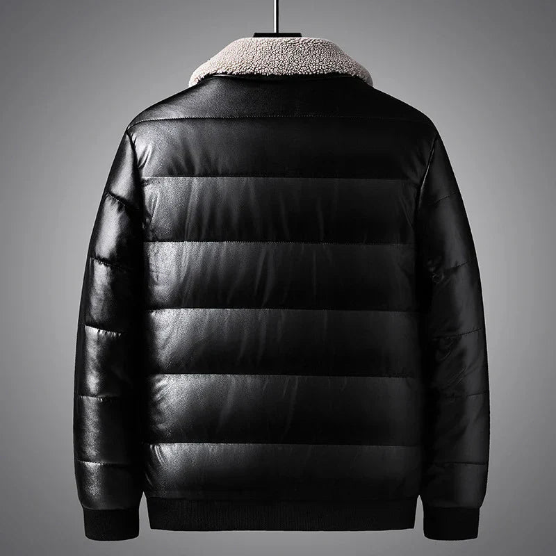 Men's Puffer Jacket for Winter – Fluffy Collar, Zip Front, Quilted Design - We are MFEO