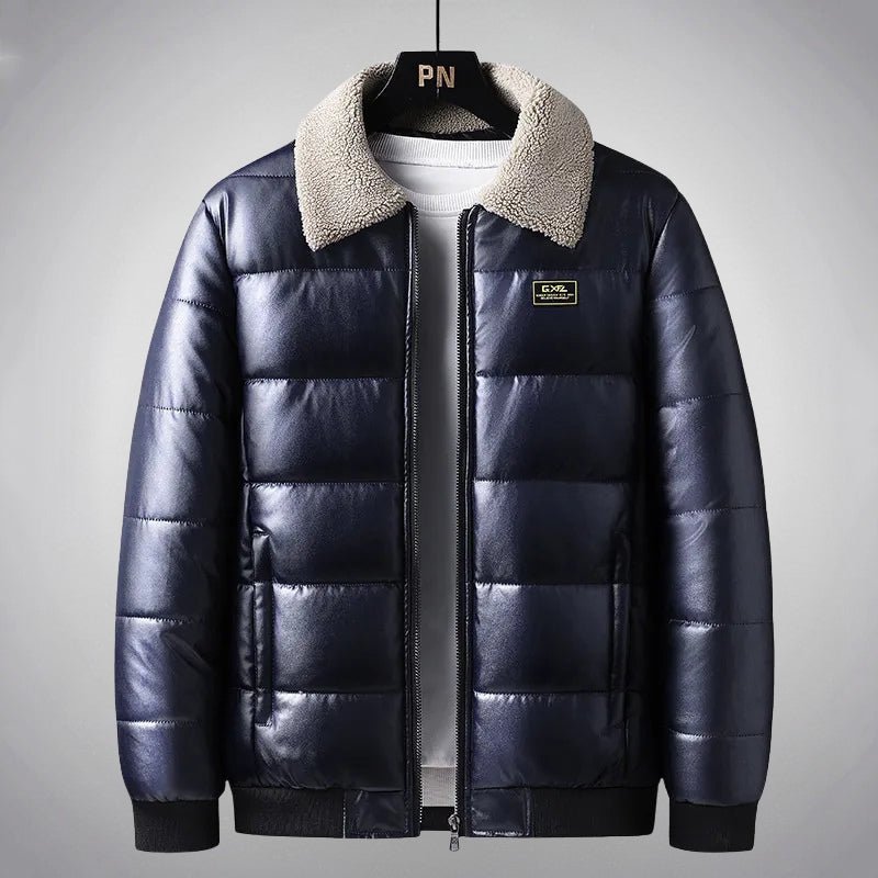 Men's Puffer Jacket for Winter – Fluffy Collar, Zip Front, Quilted Design - We are MFEO