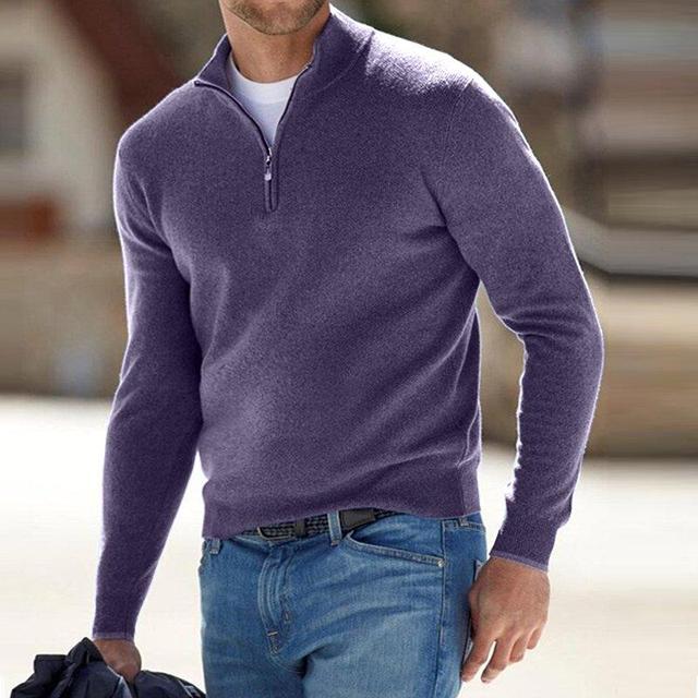 Men's Quarter Zip Sweater – Comfortable Long Sleeve Design for Casual Wear - We are MFEO