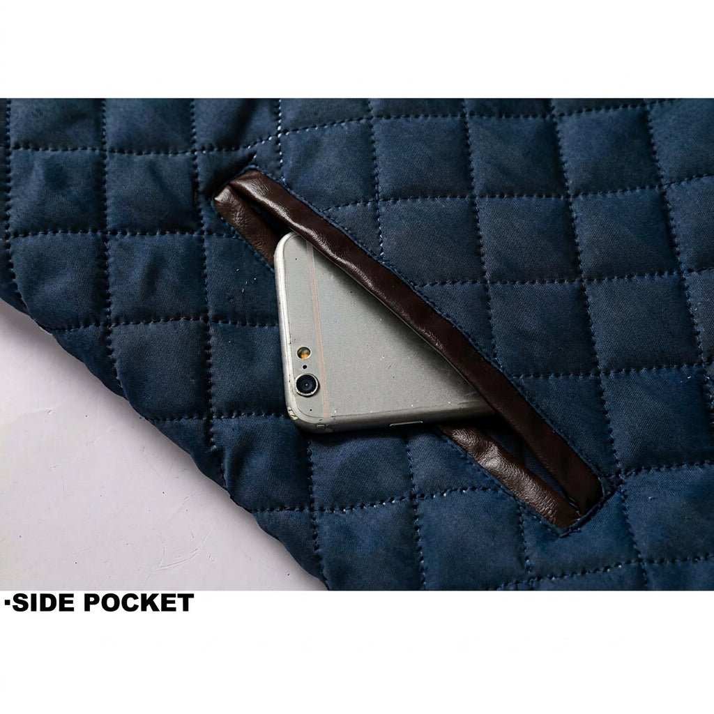 Men's Quilted Jacket for Winter – Suede Shoulder Panels, Smart Casual Style - We are MFEO