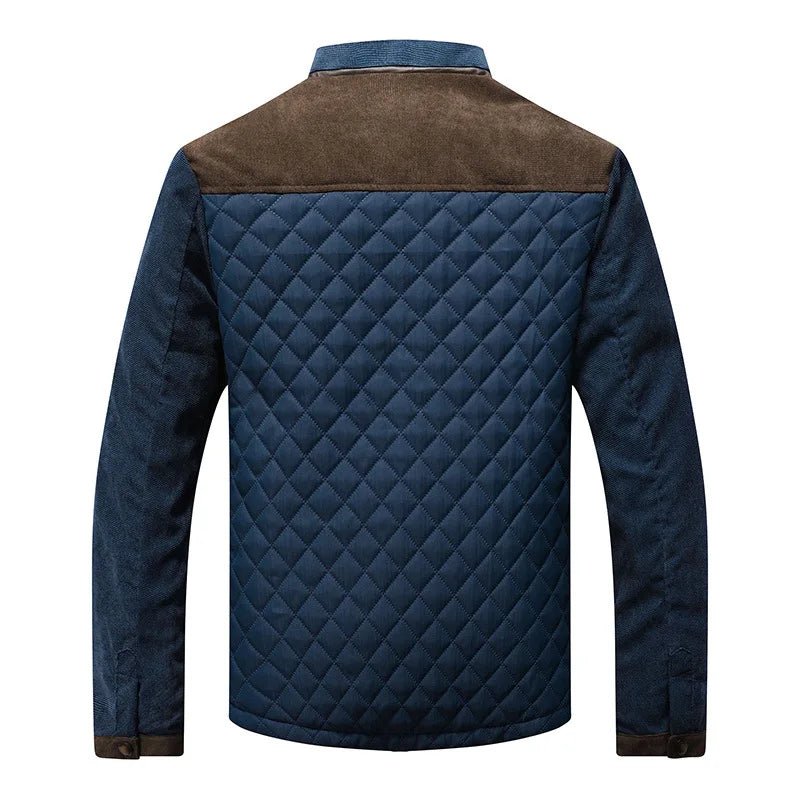 Men's Quilted Jacket for Winter – Suede Shoulder Panels, Smart Casual Style - We are MFEO