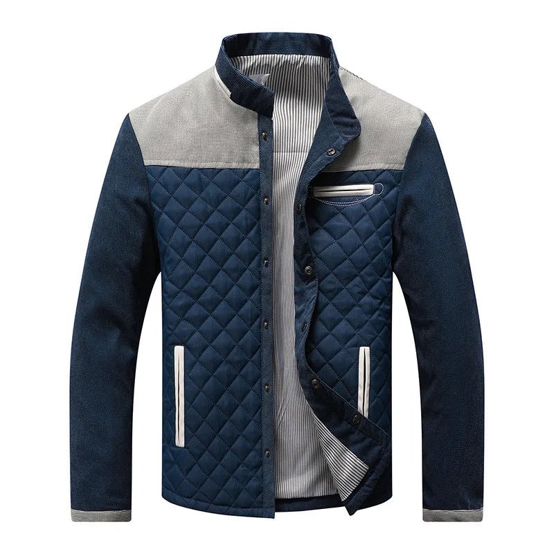 Men's Quilted Jacket for Winter – Suede Shoulder Panels, Smart Casual Style - We are MFEO