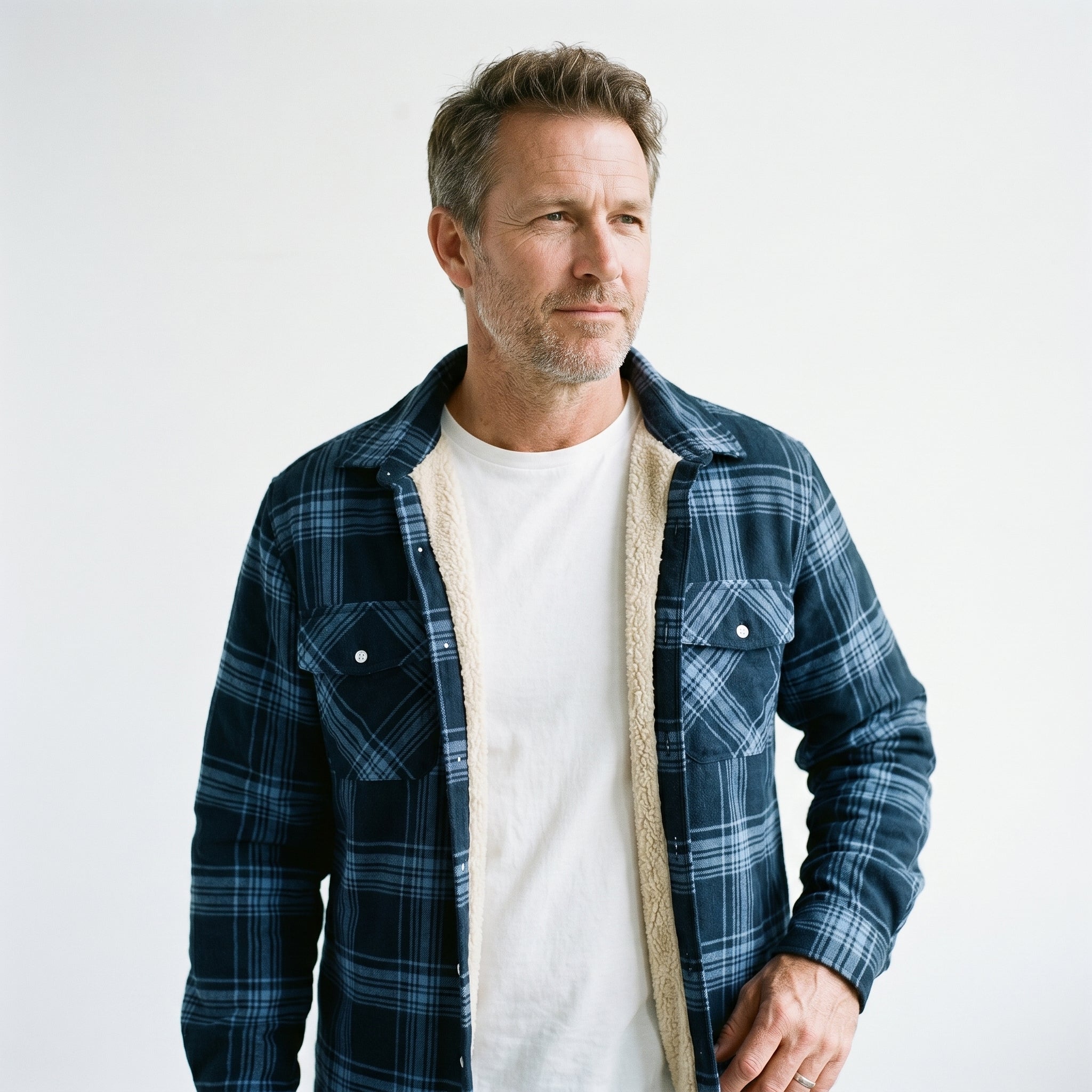 Men's Sherpa Lined Plaid Jacket – Cozy and Stylish for Cold Weather - We are MFEO