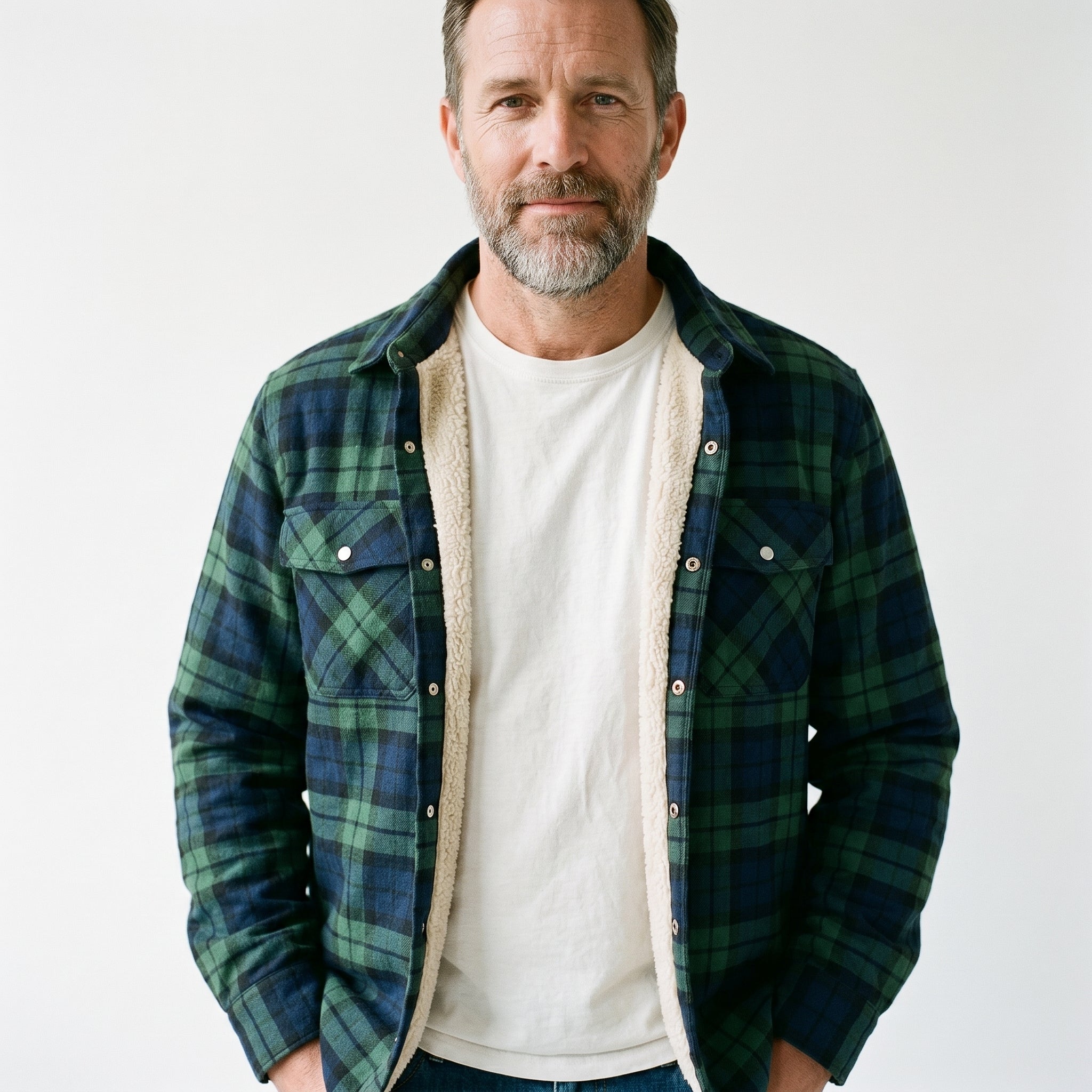 Men's Sherpa Lined Plaid Jacket – Cozy and Stylish for Cold Weather - We are MFEO