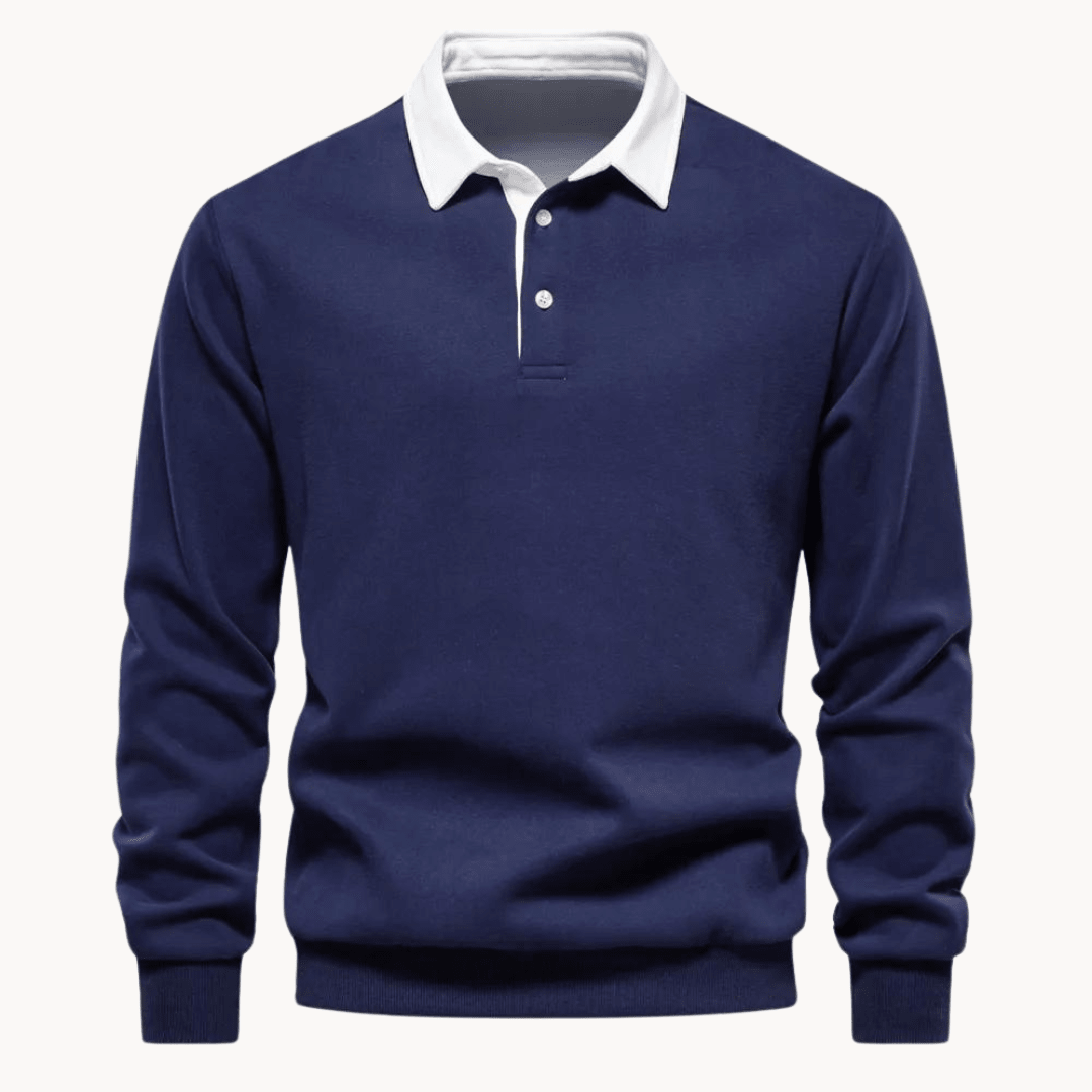 Men's Sweatshirt with Contrast Collar – Regular Fit Smart-Casual Style for Everyday Wear - We are MFEO