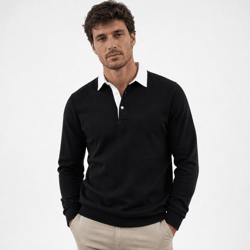 Men's Sweatshirt with Contrast Collar – Regular Fit Smart-Casual Style for Everyday Wear - We are MFEO