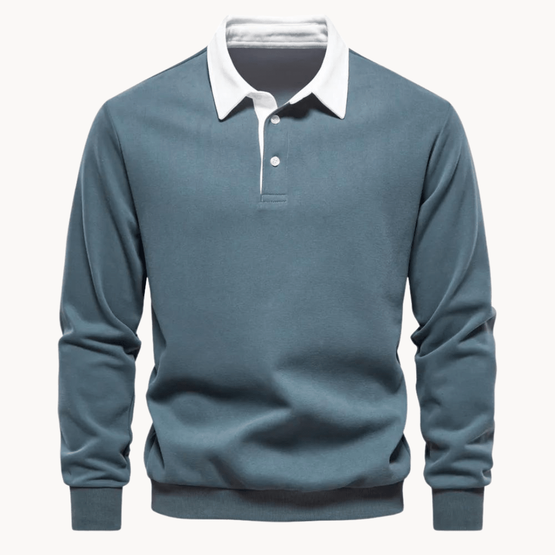Men's Sweatshirt with Contrast Collar – Regular Fit Smart-Casual Style for Everyday Wear - We are MFEO