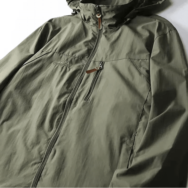 Men's Waterproof Rain Jacket with Hood – Zip Chest Pocket - We are MFEO