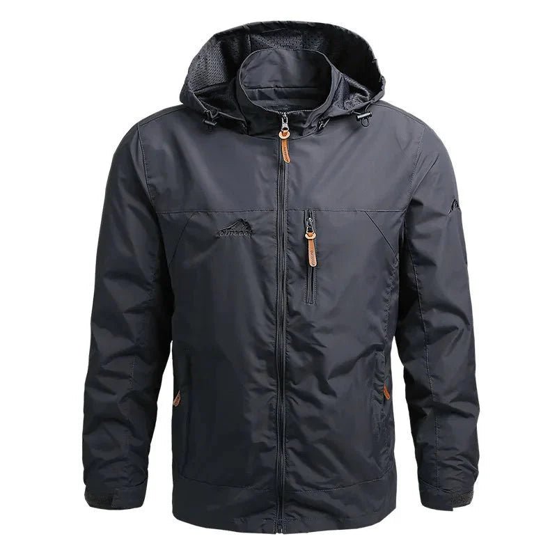 Men's Waterproof Rain Jacket with Hood – Zip Chest Pocket - We are MFEO