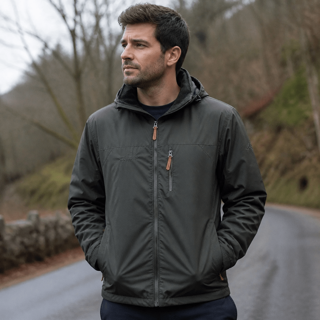 Men's Waterproof Rain Jacket with Hood – Zip Chest Pocket - We are MFEO