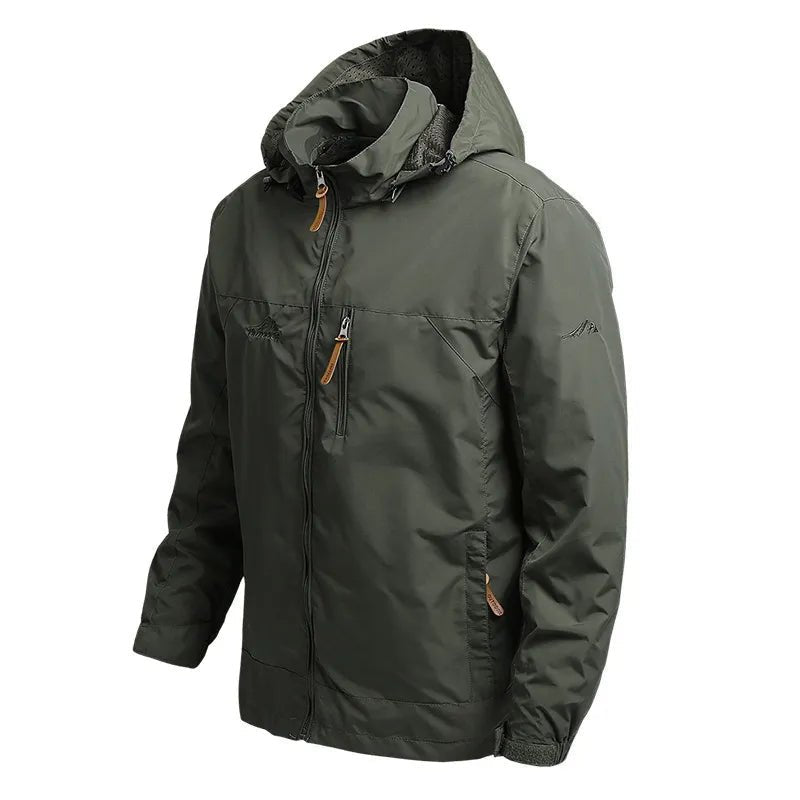 Men's Waterproof Rain Jacket with Hood – Zip Chest Pocket - We are MFEO