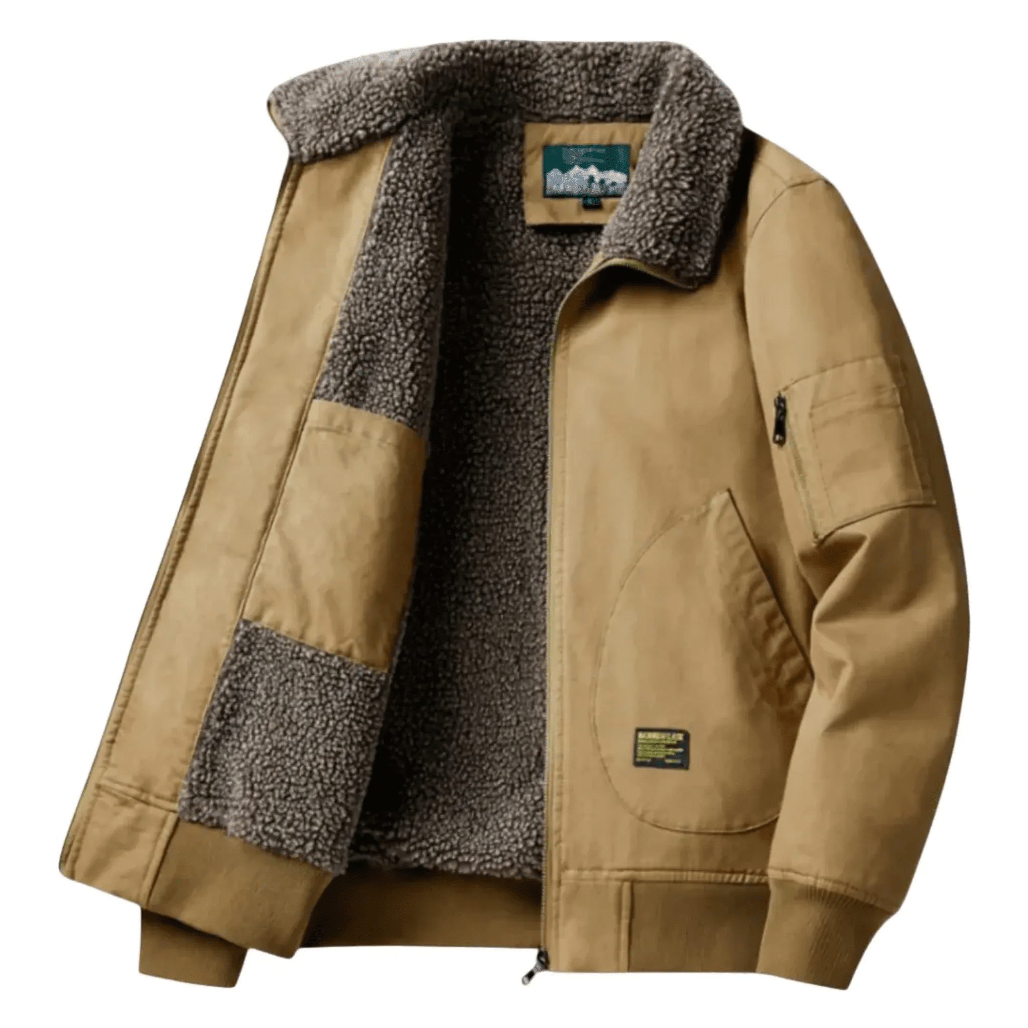 Men's Winter Bomber Jacket with Plush Collar – Zip Pockets and Relaxed Fit - We are MFEO