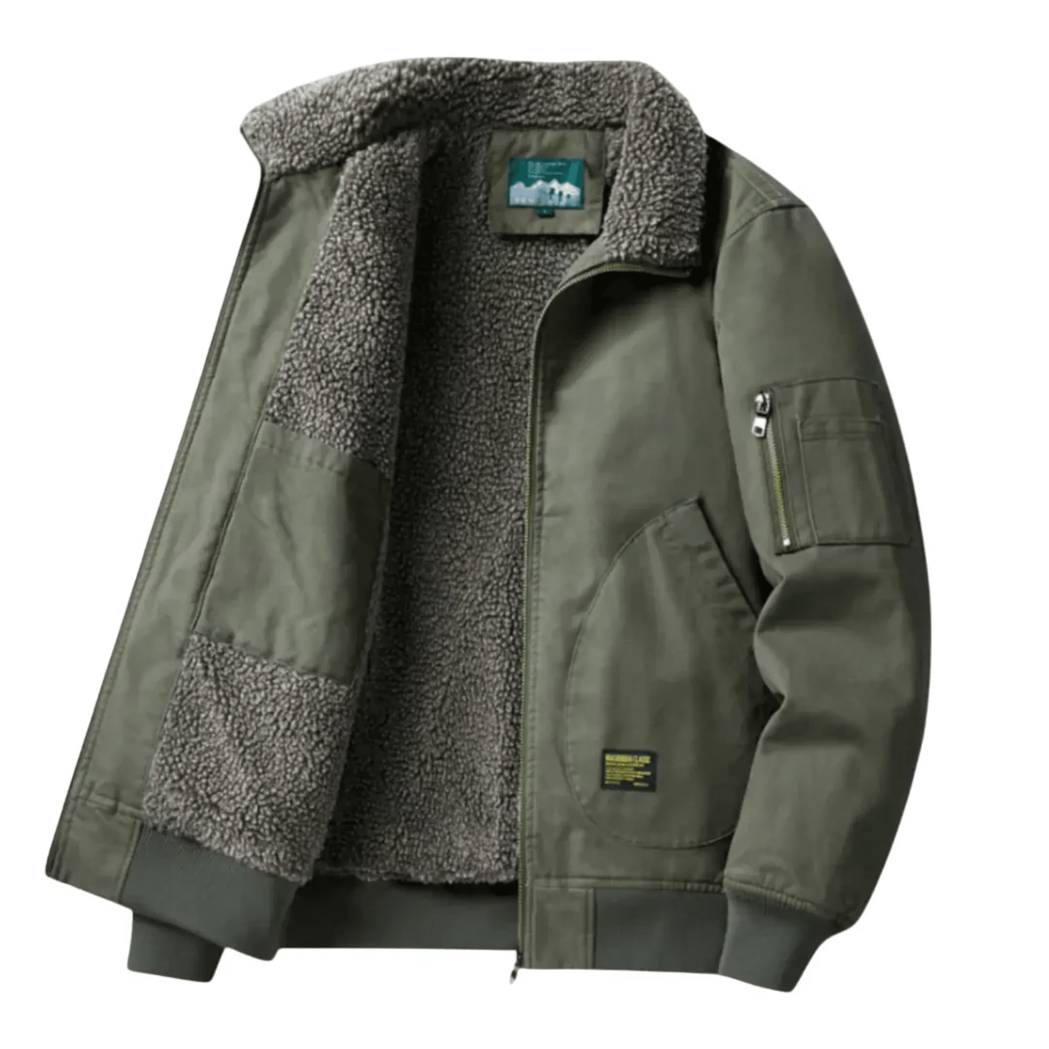 Men's Winter Bomber Jacket with Plush Collar – Zip Pockets and Relaxed Fit - We are MFEO