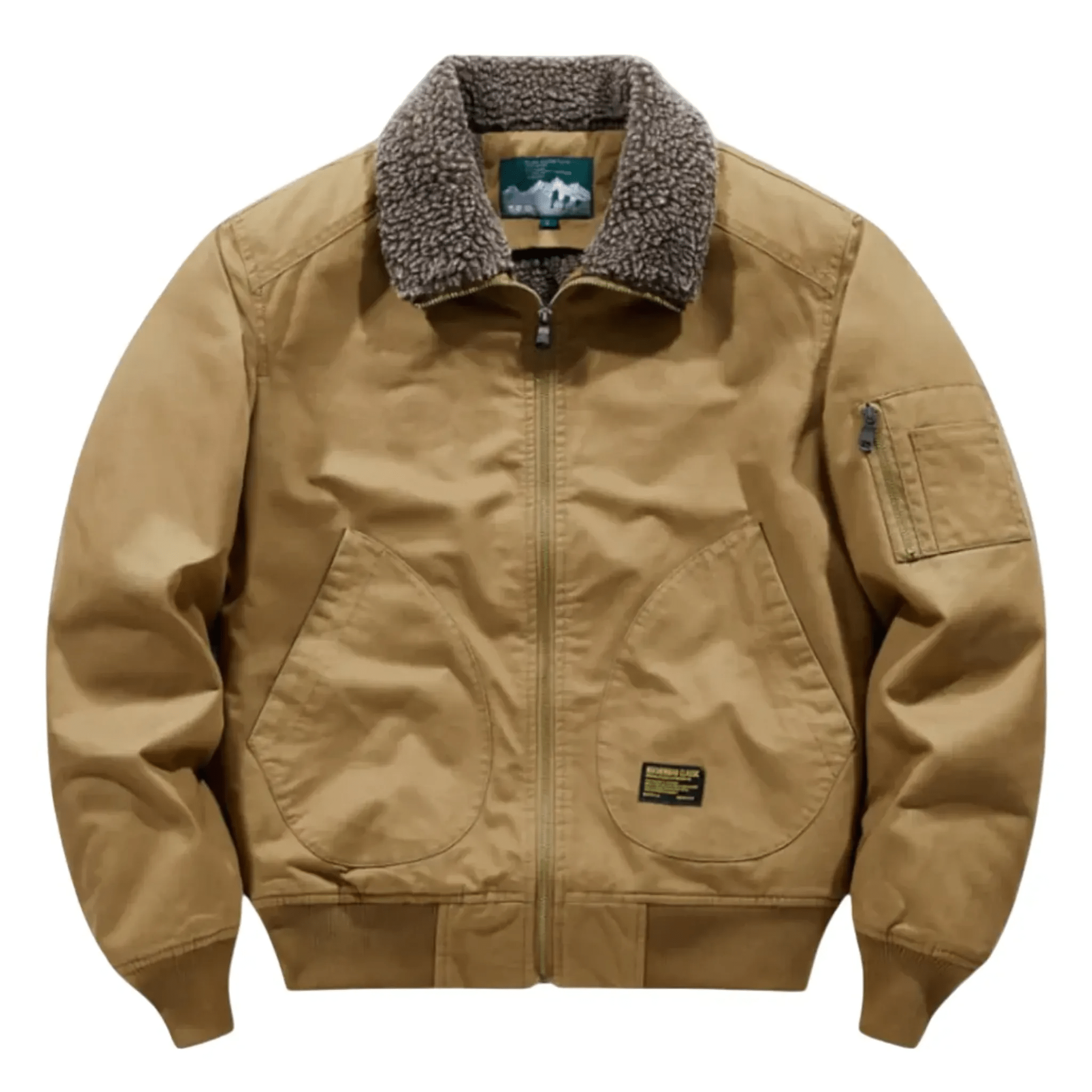 Men's Winter Bomber Jacket with Plush Collar – Zip Pockets and Relaxed Fit - We are MFEO