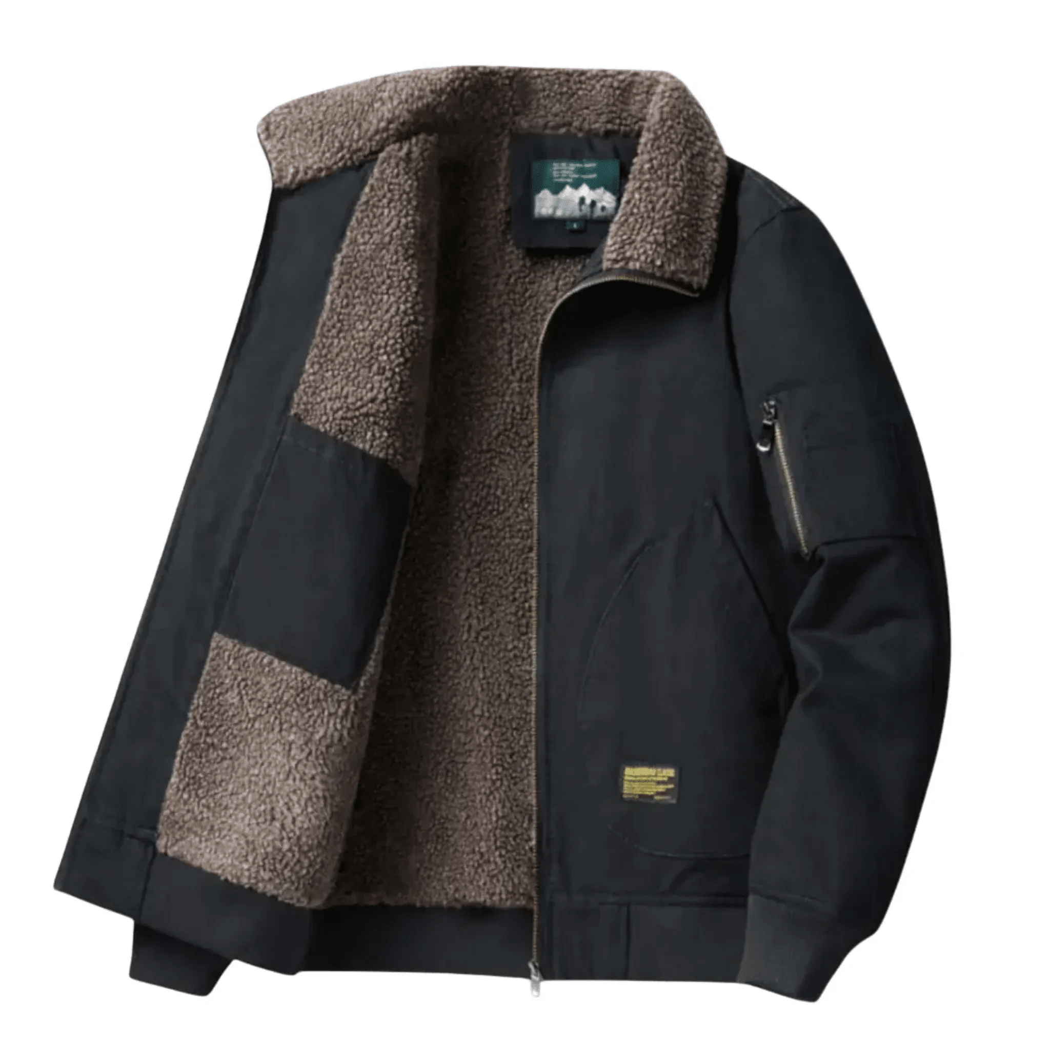 Men's Winter Bomber Jacket with Plush Collar – Zip Pockets and Relaxed Fit - We are MFEO