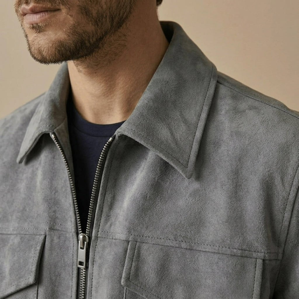 Men's Zip Jacket with Utility Pockets – Relaxed Fit for Everyday Casual Wear - We are MFEO