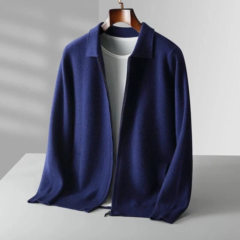 Men's Zip-Up Cardigan – Collared Style with Pockets - We are MFEO