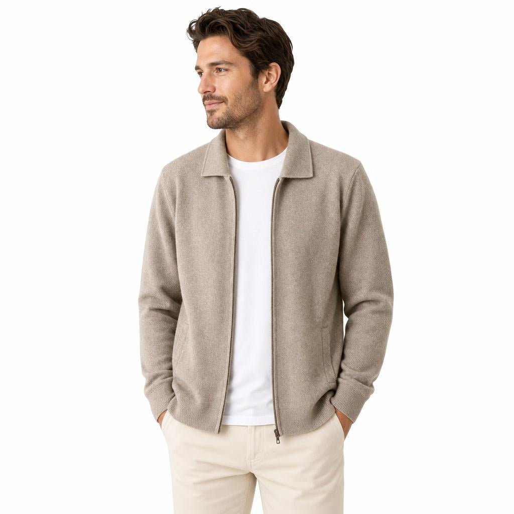 Men's Zip-Up Cardigan – Collared Style with Pockets - We are MFEO