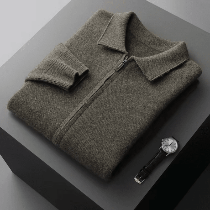 Men's Zip-Up Cardigan – Collared Style with Pockets - We are MFEO