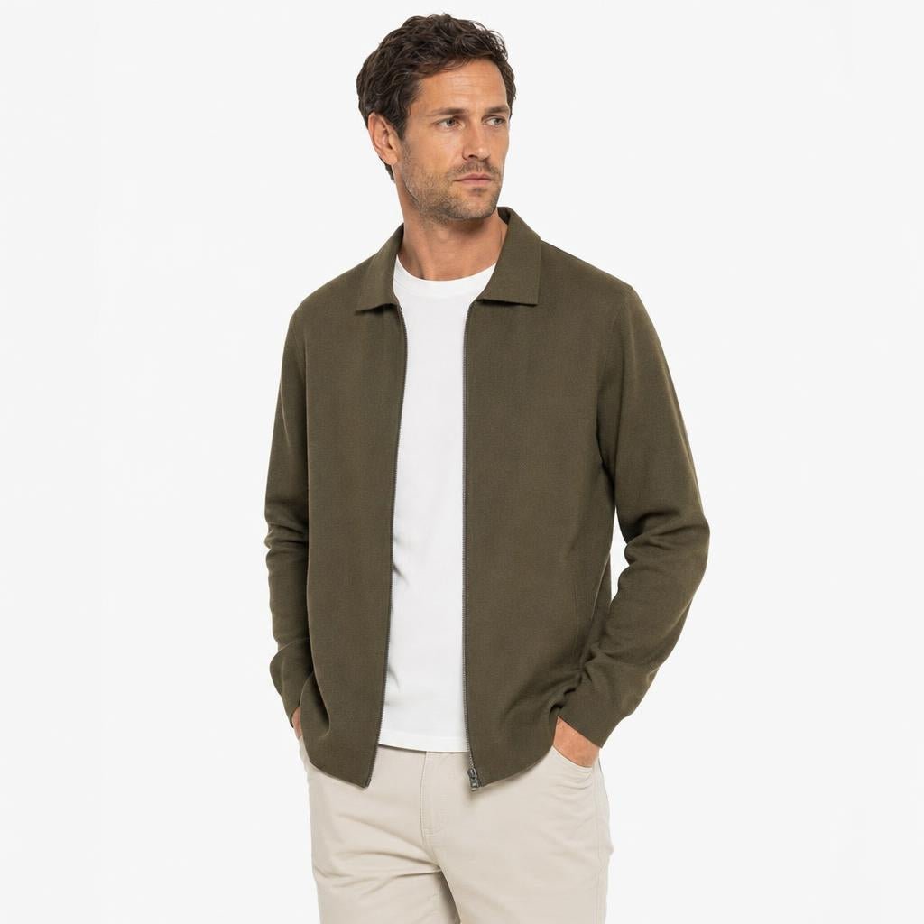 Men's Zip-Up Cardigan – Collared Style with Pockets - We are MFEO