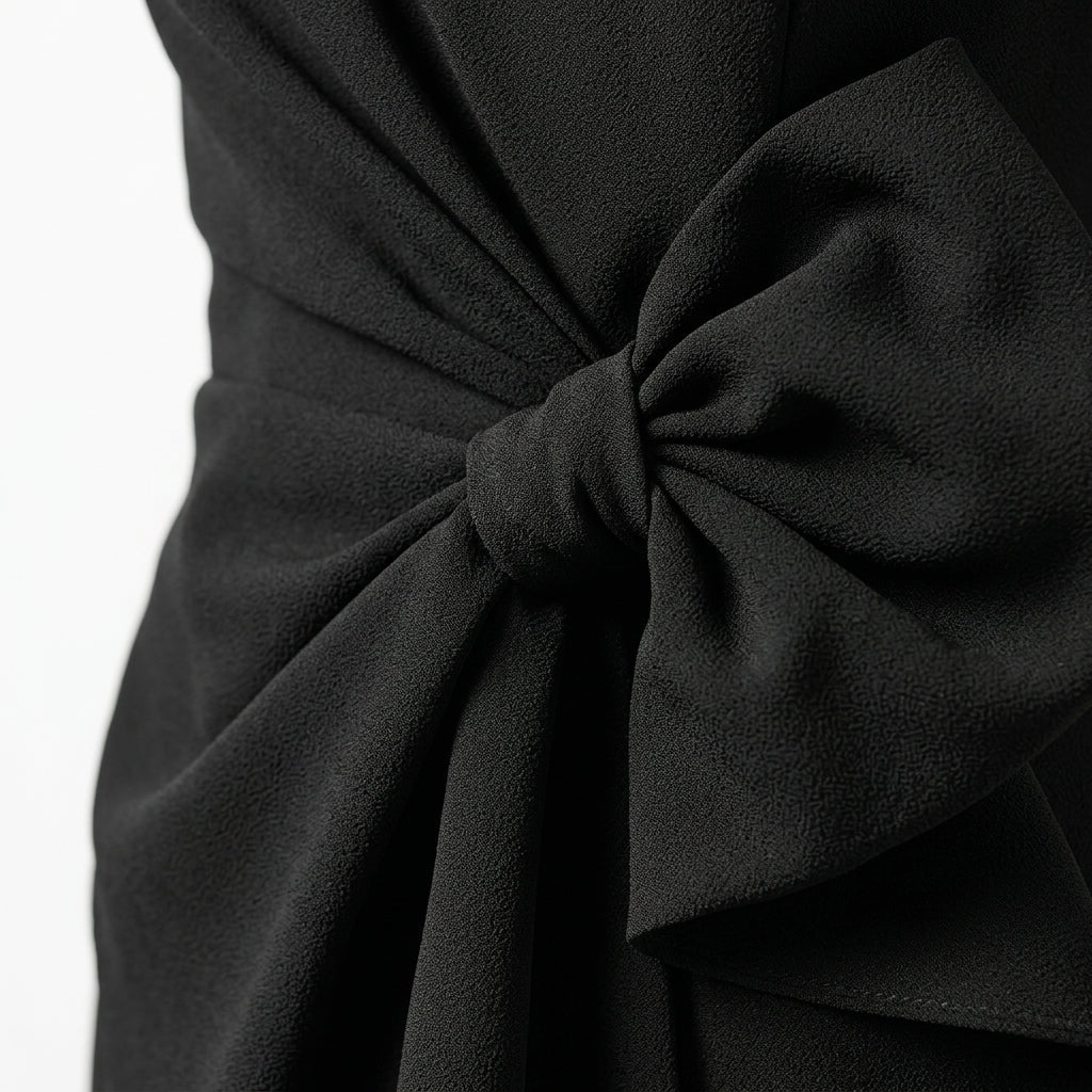 Midi Sheath Cocktail Dress with Bow – Sleeveless, High Waist, Front Slit for Parties - We are MFEO