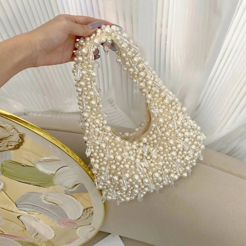 Mini Pearl Beaded Handbag – Structured Evening Bag for Formal Events - We are MFEO