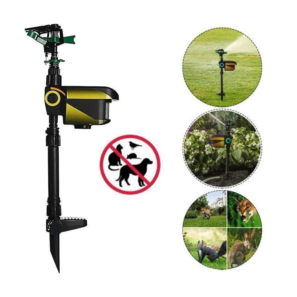 Motion Activated Garden Sprinkler – Solar Powered with Adjustable Range for Animal Deterrent - We are MFEO
