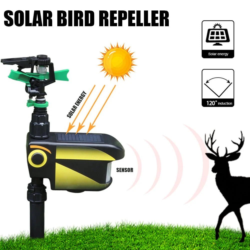 Motion Activated Garden Sprinkler – Solar Powered with Adjustable Range for Animal Deterrent - We are MFEO