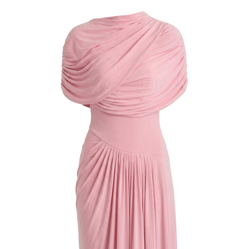 Off Shoulder Maxi Dress – Draped Waist Fit for Formal Events and Weddings - We are MFEO