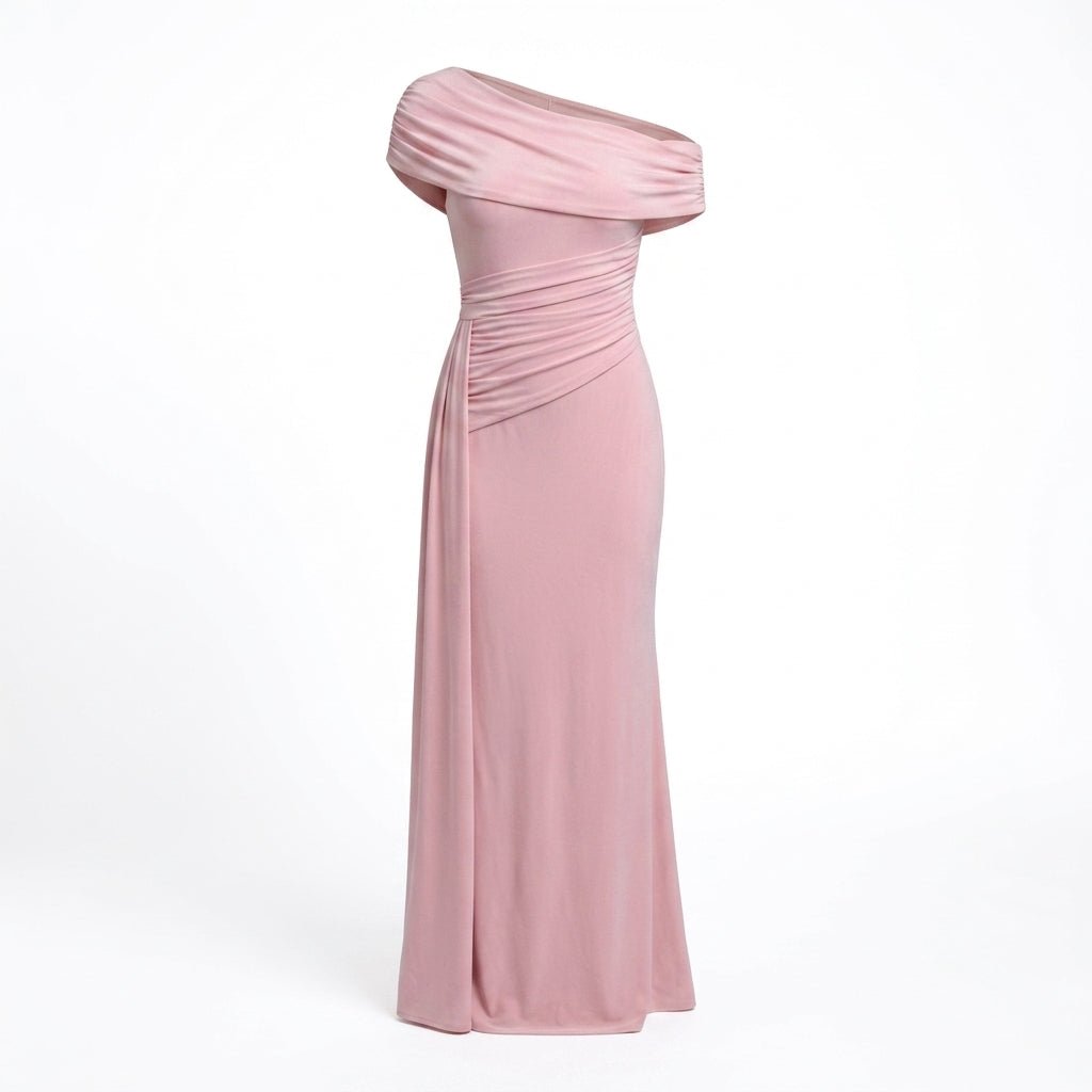 Off Shoulder Maxi Dress – Ruched Waist for Formal Occasions and Special Events - We are MFEO