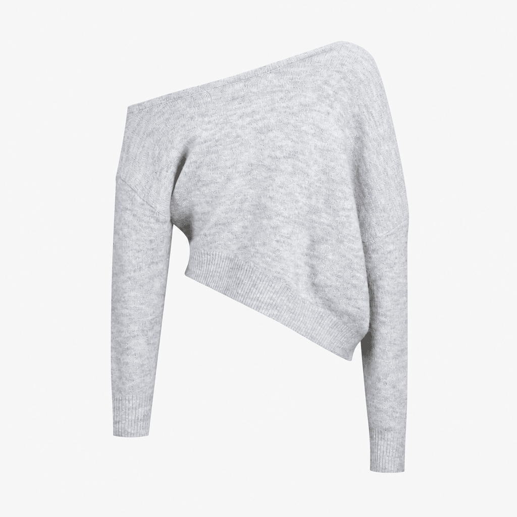 One Shoulder Asymmetric Knit Sweater – Long Sleeve, Comfortable Fit - We are MFEO