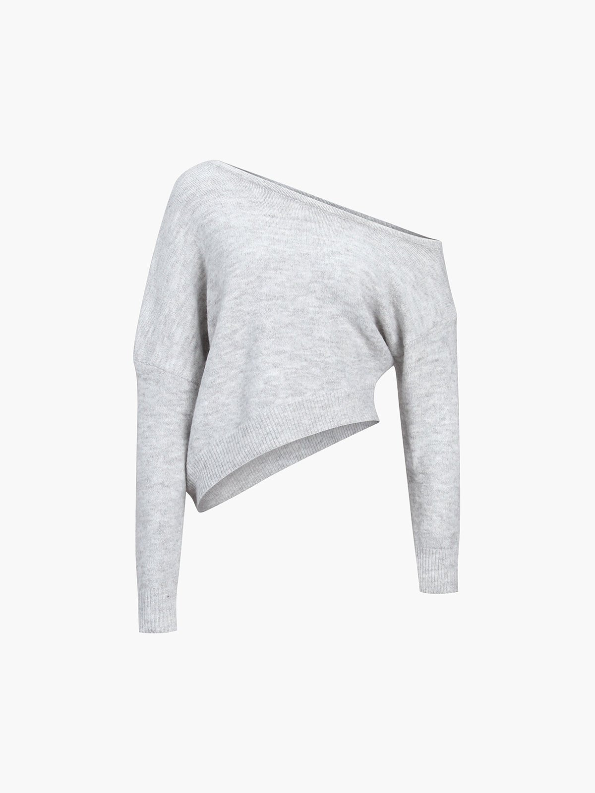 One Shoulder Asymmetric Knit Sweater – Long Sleeve, Comfortable Fit - We are MFEO