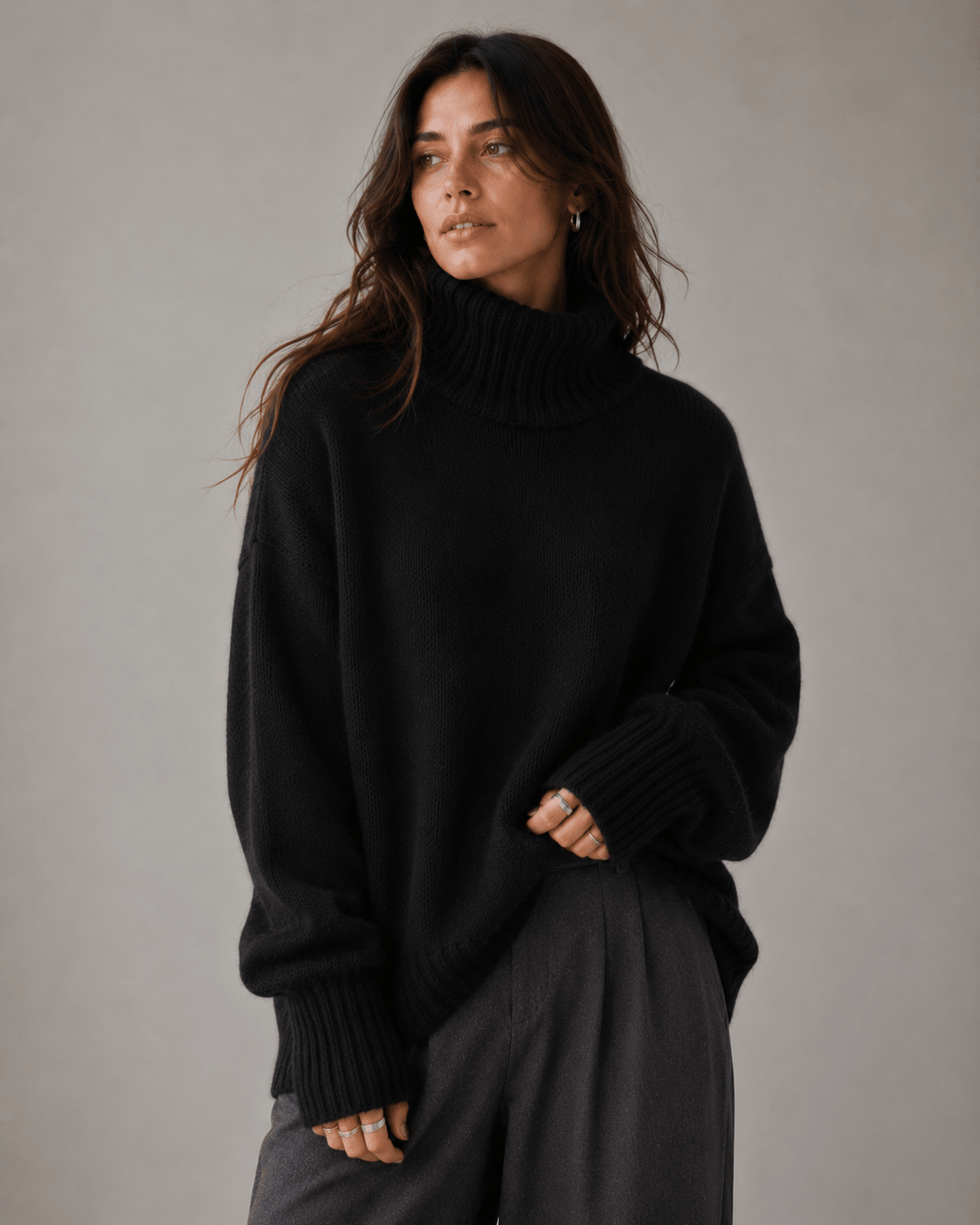 Oversized Turtleneck Sweater – 100% Cashmere for Autumn and Winter - We are MFEO