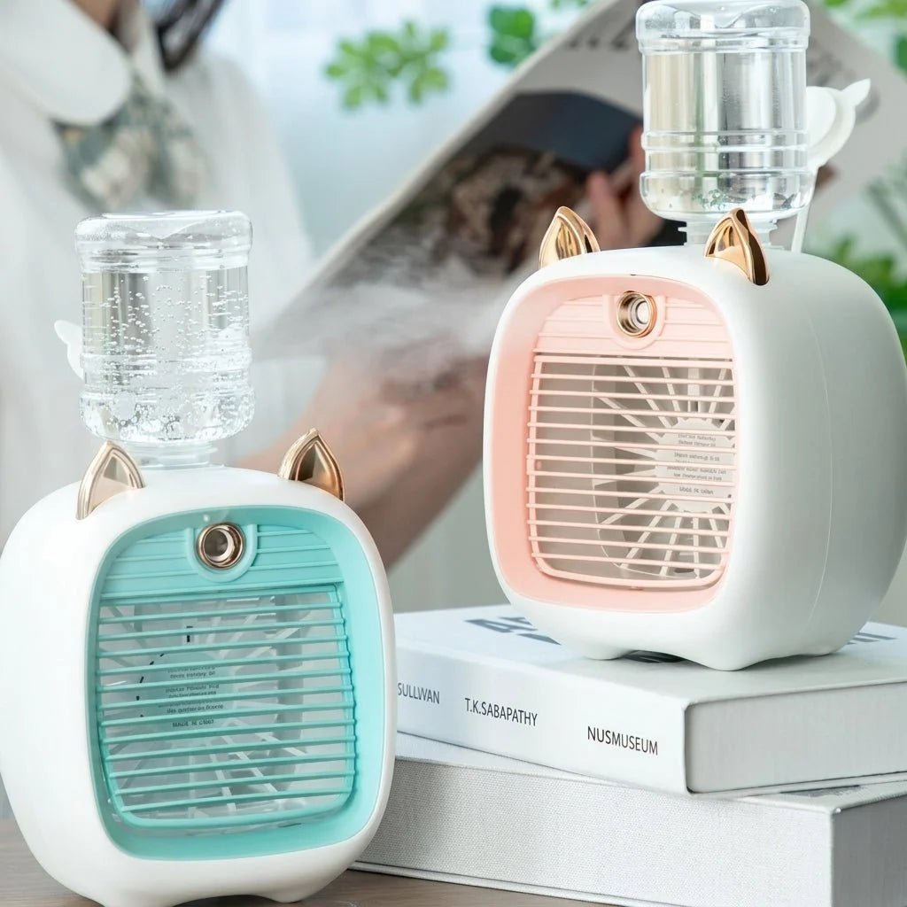 Portable Misting Fan – Battery Powered Personal USB Fan with Adjustable Airflow for Travel - We are MFEO