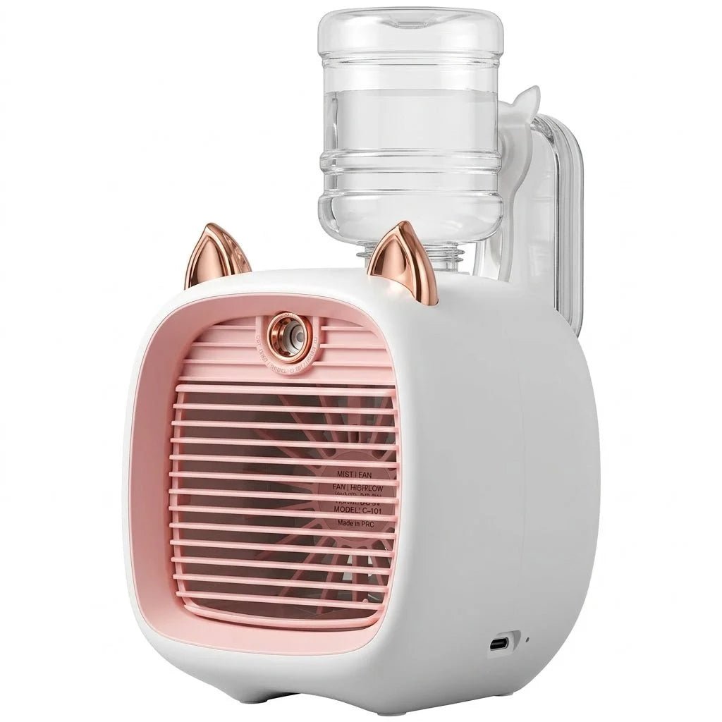 Portable Misting Fan – Battery Powered Personal USB Fan with Adjustable Airflow for Travel - We are MFEO